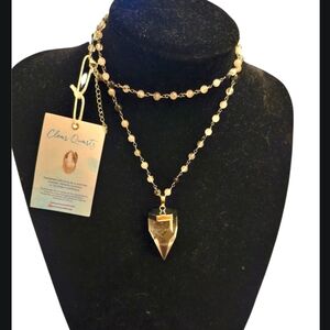 NWT AVIVA STANOFF White Gold Plated Quartz Rutilated Quartz Bead Necklace